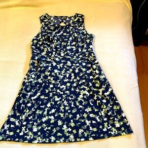 Title Nine Sleeveless Fit & Flare Dress Size 8 Blue Green Lightweight Pockets
